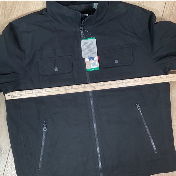 Levi Strauss Mens Black Full Zip Quilted Lined Work Utility Jacket XL - Picture 9 of 10